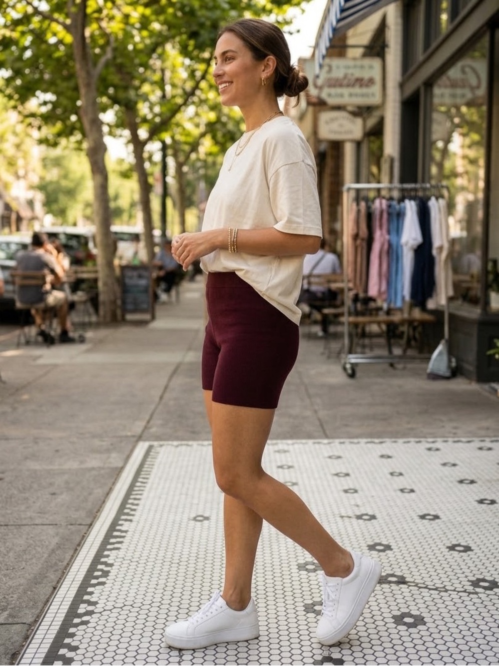 NWT Scotch & Soda Amsterdam Knit Shorts Burgundy Wine Maroon High Rise XS